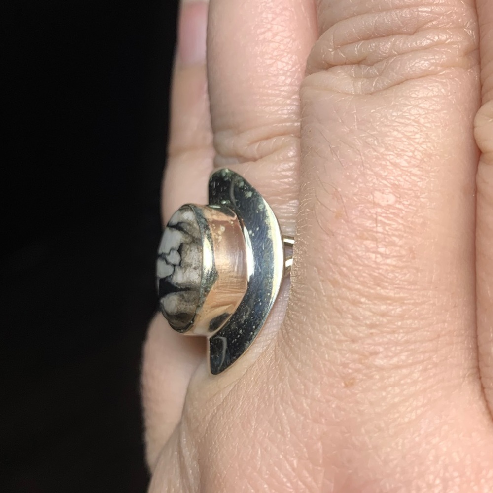Solid Sterling Silver Chrysanthemum Ring - image 4